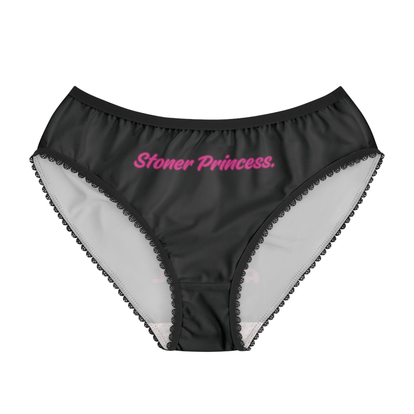 'Stoner Princess & Cute As Hell' Black Print Cotton Briefs