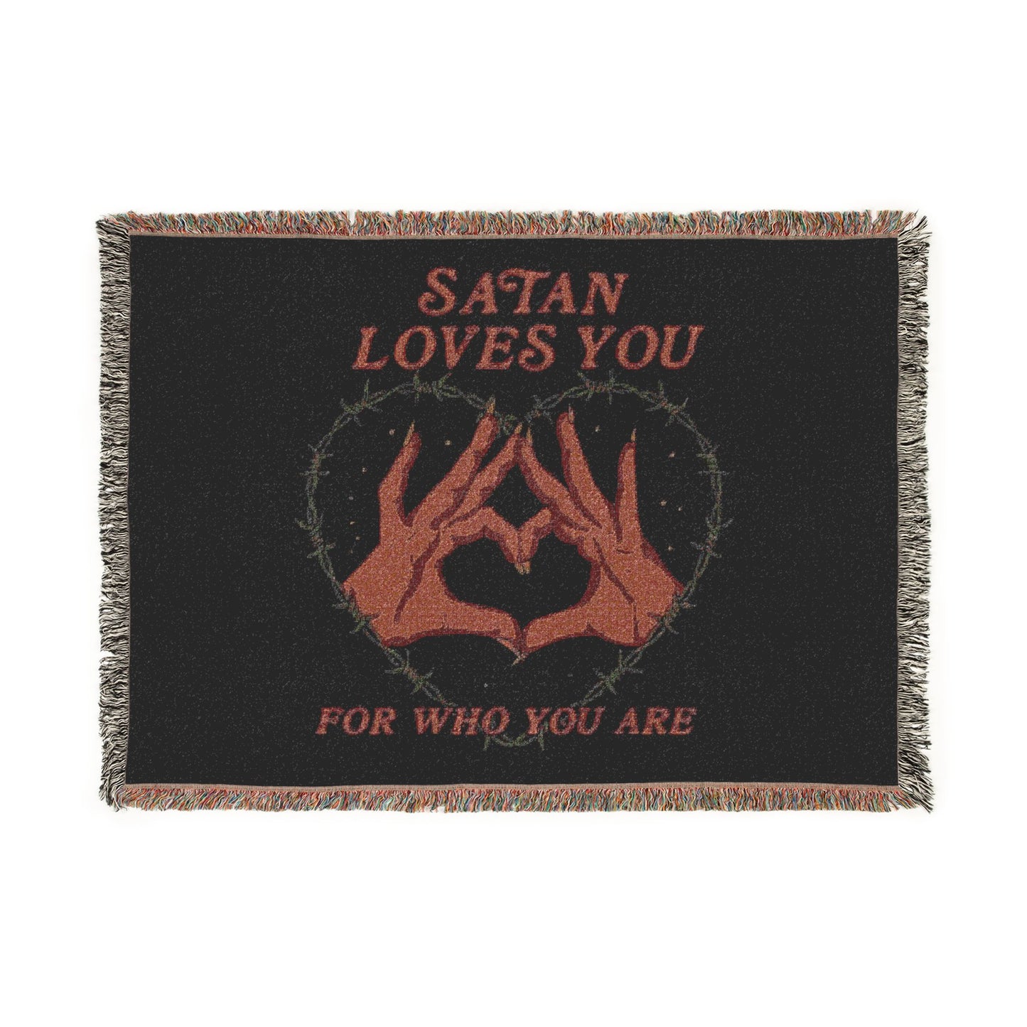 Satan Loves You - Heavy Cotton Woven Blanket
