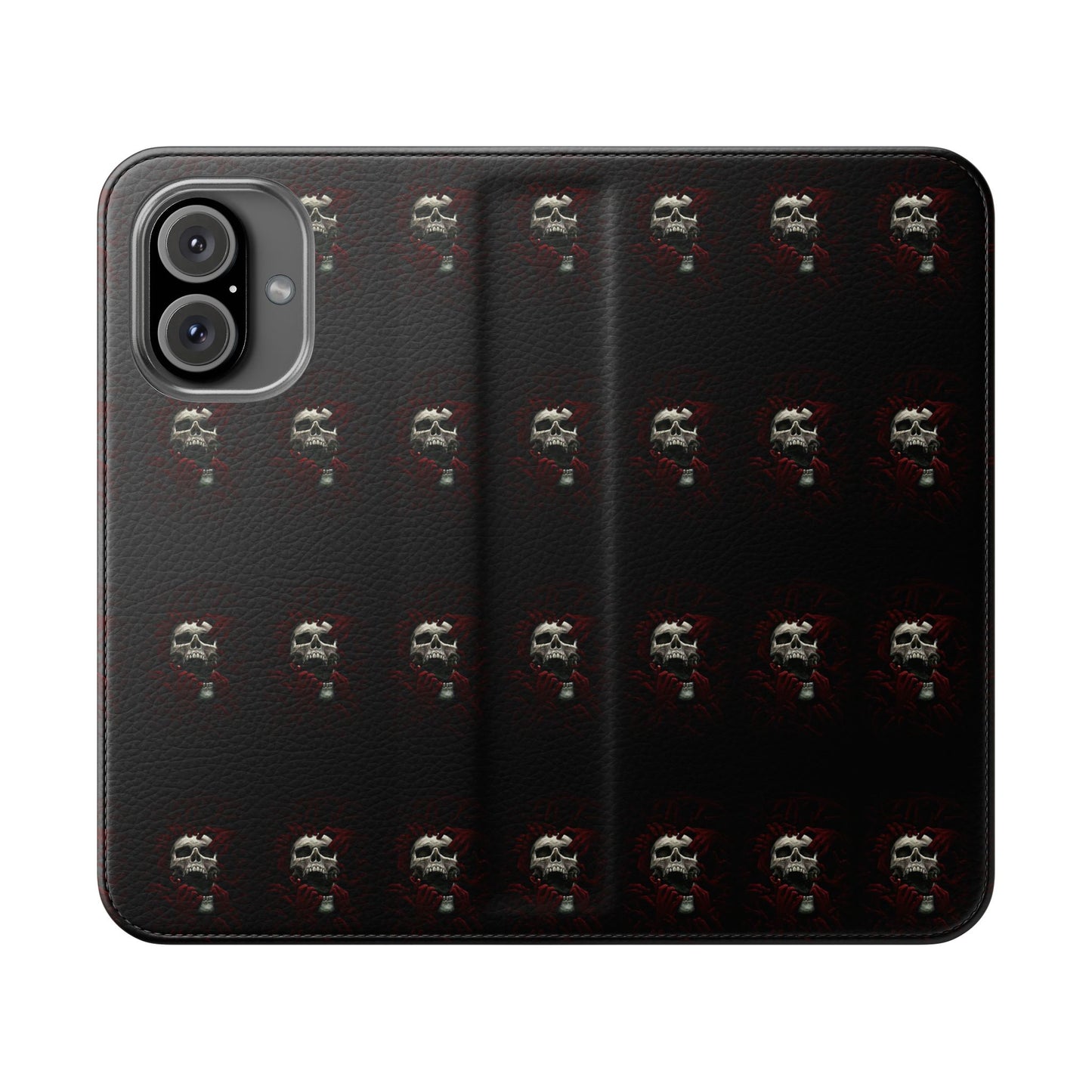Vegan Leather Phone Case — Skull & Red Hands Dark Gothic Sexy Design