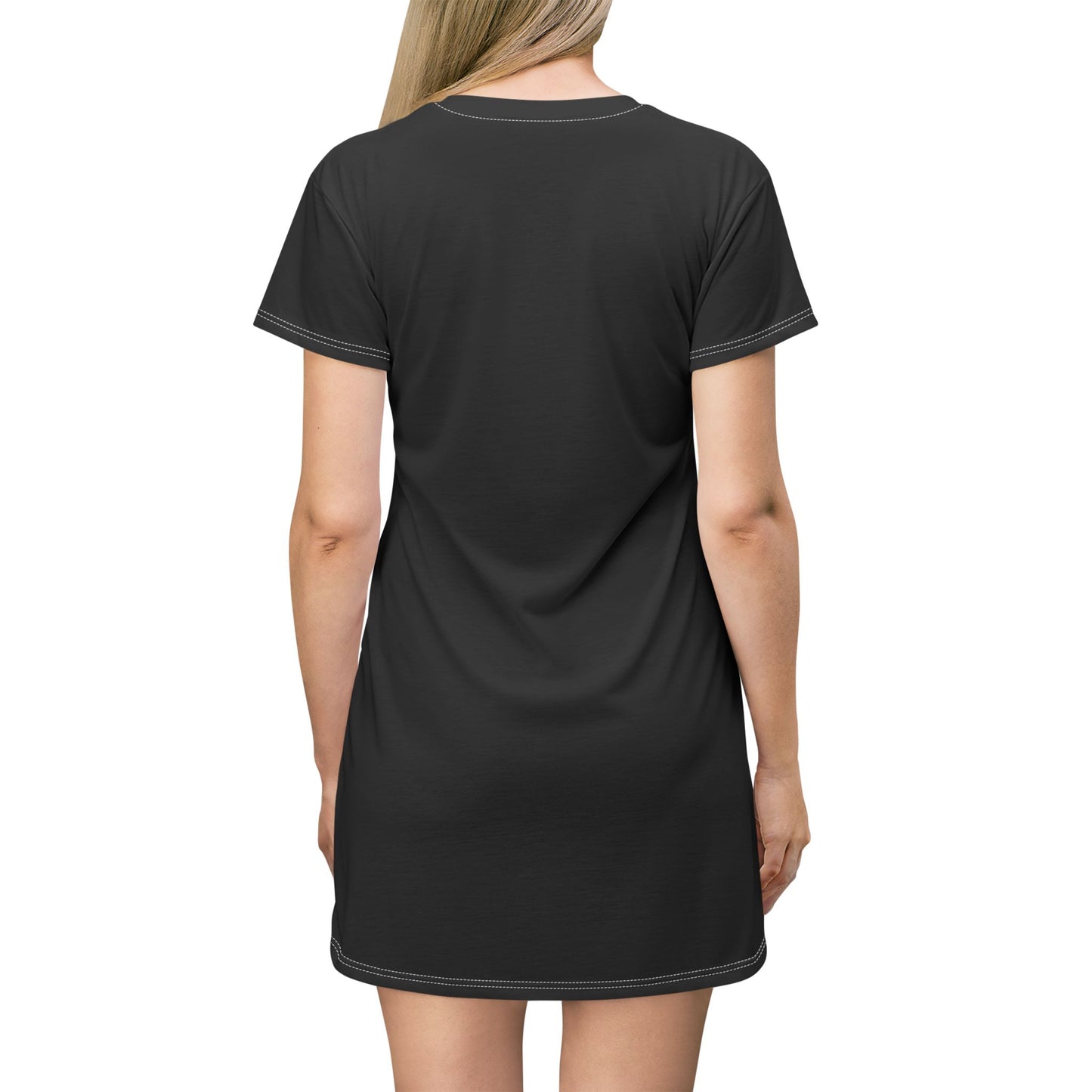 Lilith Goddess Graphic T-Shirt Dress — Bold Black AOP Dress
