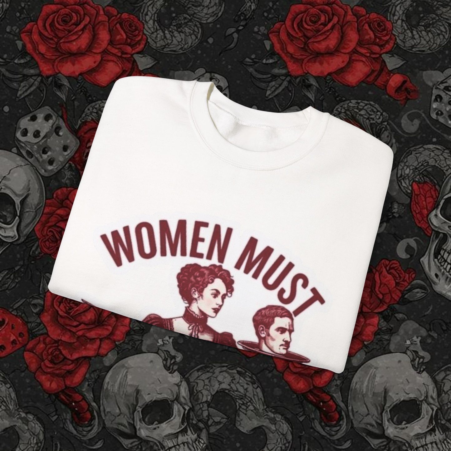 "Women Must Serve Men" Vintage Graphic Crew neck