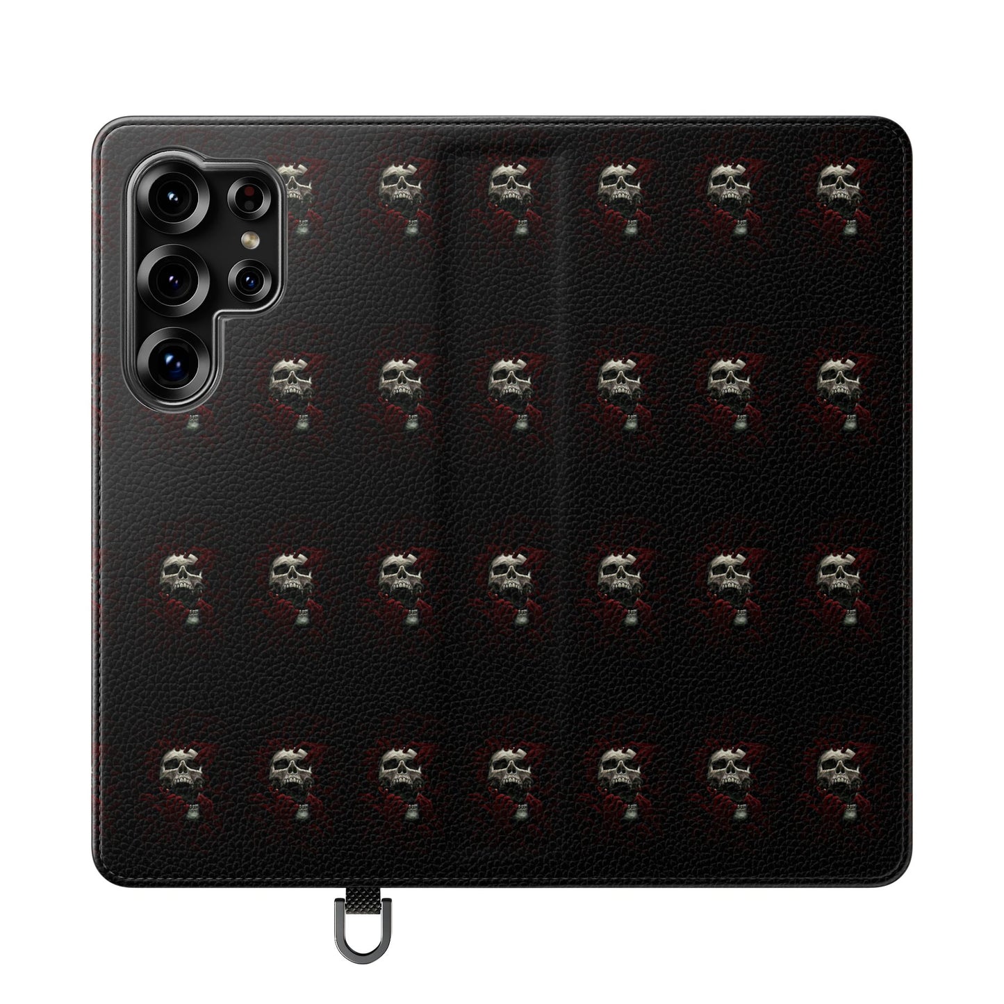 Vegan Leather Phone Case — Skull & Red Hands Dark Gothic Sexy Design