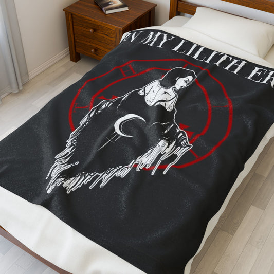 Lilith Era Velveteen Plush Blanket — Sexy Bold Graphic Throw