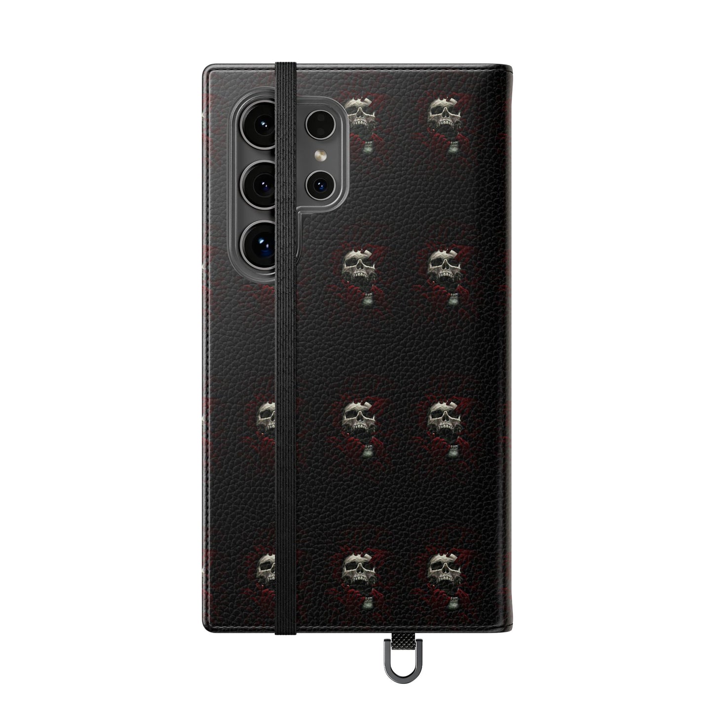 Vegan Leather Phone Case — Skull & Red Hands Dark Gothic Sexy Design