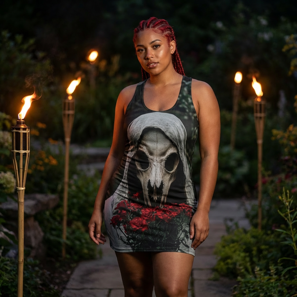 Flowers & Death Racerback Dress — Dark Floral AOP