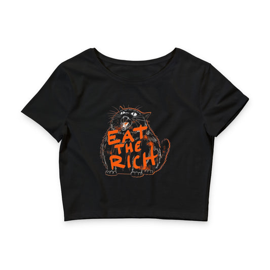 Eat The Rich Kitty Crop Tee — Political Statement Women's Tee