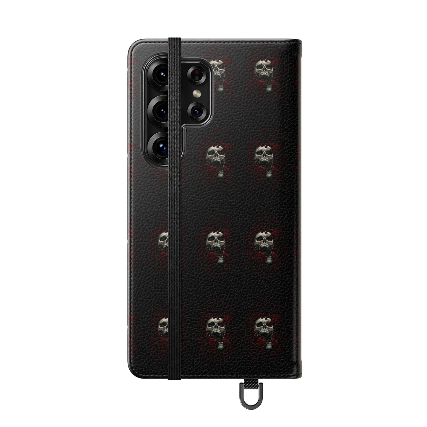 Vegan Leather Phone Case — Skull & Red Hands Dark Gothic Sexy Design