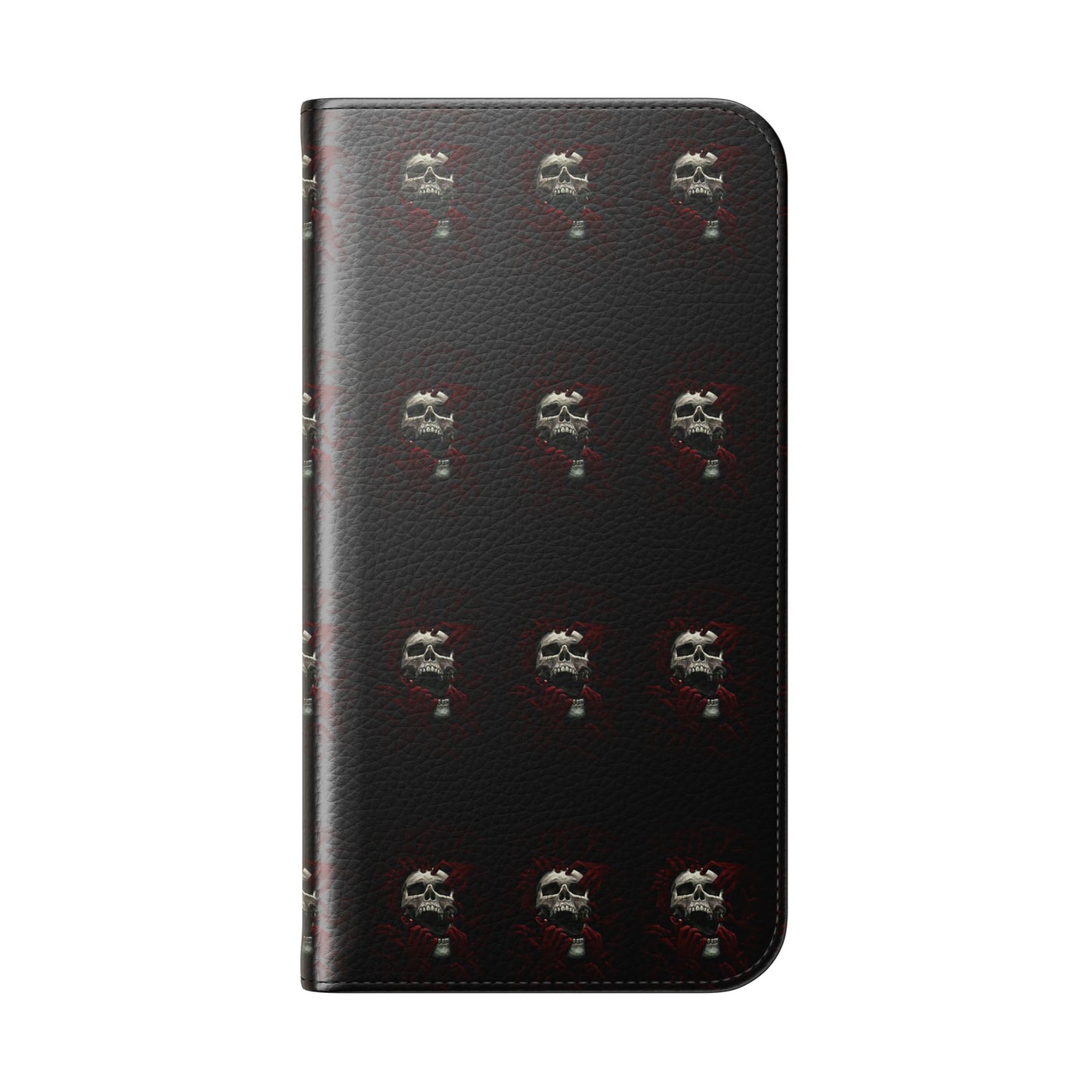 Vegan Leather Phone Case — Skull & Red Hands Dark Gothic Sexy Design
