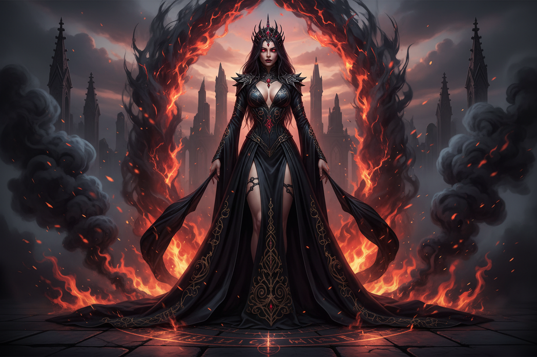 Black magick, dark, sexy, femine, fire, strength